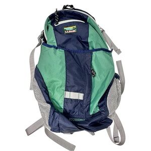 L.L. Bean Stowaway Day Backpack Navy Teal Gray Gorpcore Granola Hiking